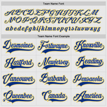 Load image into Gallery viewer, Custom White Royal-Gold Hockey Jersey