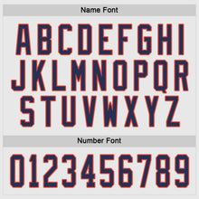 Load image into Gallery viewer, Custom White Navy-Orange Hockey Jersey