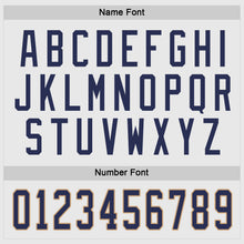 Load image into Gallery viewer, Custom White Navy-Red Hockey Jersey