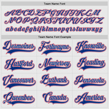 Load image into Gallery viewer, Custom White Royal-Red Hockey Jersey