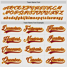 Load image into Gallery viewer, Custom White Maroon-Gold Hockey Jersey