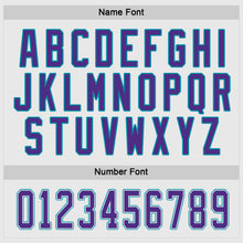 Load image into Gallery viewer, Custom White Purple-Teal Hockey Jersey