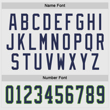 Load image into Gallery viewer, Custom White Navy-Neon Green Hockey Jersey