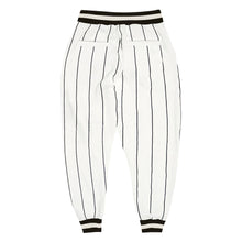 Load image into Gallery viewer, Custom White Black Pinstripe Black-White Sports Pants