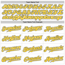 Load image into Gallery viewer, Custom White Black Pinstripe Gold-Black Sports Pants