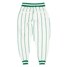 Load image into Gallery viewer, Custom White Kelly Green Pinstripe Kelly Green-White Sports Pants