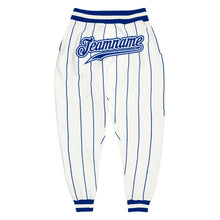 Load image into Gallery viewer, Custom White Royal Pinstripe Royal-White Sports Pants