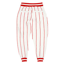 Load image into Gallery viewer, Custom White Red Pinstripe Red-White Sports Pants
