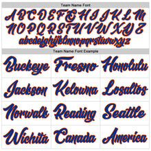 Load image into Gallery viewer, Custom White Royal Pinstripe Royal-Orange Authentic Baseball Jersey