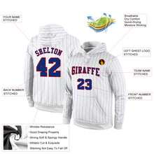 Load image into Gallery viewer, Custom Stitched White Royal Pinstripe Royal-Red Sports Pullover Sweatshirt Hoodie