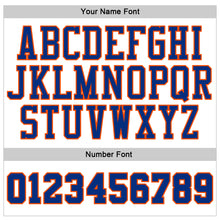 Load image into Gallery viewer, Custom Stitched White Royal Pinstripe Royal-Orange Sports Pullover Sweatshirt Hoodie