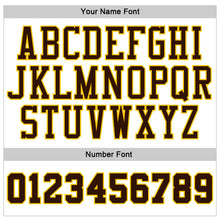 Load image into Gallery viewer, Custom Stitched White Brown Pinstripe Brown-Gold Sports Pullover Sweatshirt Hoodie