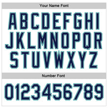 Load image into Gallery viewer, Custom Stitched White Navy-Aqua Sports Pullover Sweatshirt Hoodie