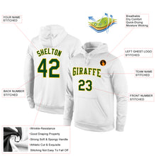 Load image into Gallery viewer, Custom Stitched White Green-Gold Sports Pullover Sweatshirt Hoodie