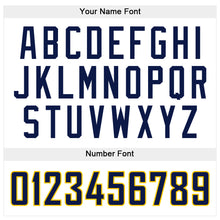 Load image into Gallery viewer, Custom Stitched White Navy-Gold Sports Pullover Sweatshirt Hoodie