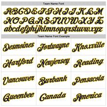 Load image into Gallery viewer, Custom Stitched White Navy-Gold Sports Pullover Sweatshirt Hoodie