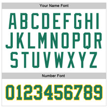 Load image into Gallery viewer, Custom Stitched White Kelly Green-Gold Sports Pullover Sweatshirt Hoodie