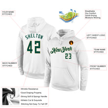 Load image into Gallery viewer, Custom Stitched White Hunter Green-Cream Sports Pullover Sweatshirt Hoodie