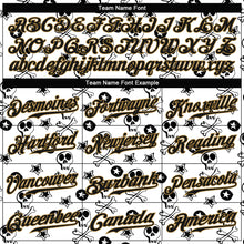 Load image into Gallery viewer, Custom White Black-Old Gold 3D Skull Fashion Authentic Baseball Jersey
