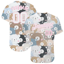 Load image into Gallery viewer, Custom White White-Light Pink 3D Pattern Design Teddy Bears Authentic Baseball Jersey