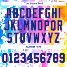 Load image into Gallery viewer, Custom White Royal-Pink 3D Pattern Design Watercolor Authentic Baseball Jersey