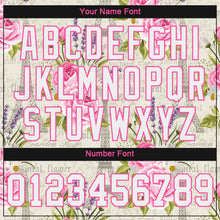 Load image into Gallery viewer, Custom White White-Pink 3D Pattern Design Floral Pattern With The Eiffel Tower Authentic Baseball Jersey