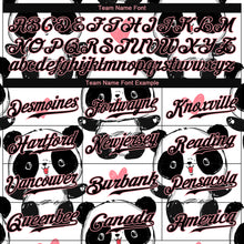 Load image into Gallery viewer, Custom White Black-Medium Pink 3D Pattern Design Pandas Authentic Baseball Jersey