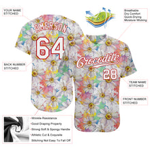 Load image into Gallery viewer, Custom White White-Red 3D Pattern Design Daisy Authentic Baseball Jersey