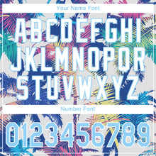 Load image into Gallery viewer, Custom White Light Blue 3D Pattern Design Hawaii Palm Trees Authentic Baseball Jersey