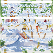 Load image into Gallery viewer, Custom White Light Blue-White 3D Pattern Design Hawaii Palm Trees Authentic Baseball Jersey