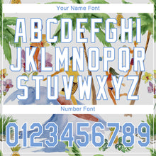 Load image into Gallery viewer, Custom White Light Blue-White 3D Pattern Design Hawaii Palm Trees Authentic Baseball Jersey