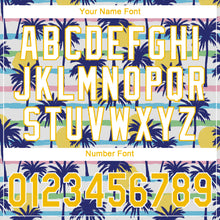 Load image into Gallery viewer, Custom White Gold-White 3D Pattern Design Hawaii Palm Trees Authentic Baseball Jersey