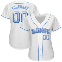 Load image into Gallery viewer, Custom White Light Blue-Royal Authentic Drift Fashion Baseball Jersey