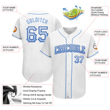 Load image into Gallery viewer, Custom White Light Blue-Royal Authentic Drift Fashion Baseball Jersey