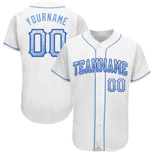 Load image into Gallery viewer, Custom White Light Blue-Royal Authentic Drift Fashion Baseball Jersey