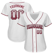 Load image into Gallery viewer, Custom White Crimson-Black Authentic Drift Fashion Baseball Jersey