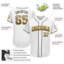 Load image into Gallery viewer, Custom White Brown-Gold Authentic Drift Fashion Baseball Jersey
