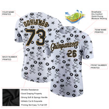 Load image into Gallery viewer, Custom White Black-Old Gold 3D Skull Fashion Performance T-Shirt