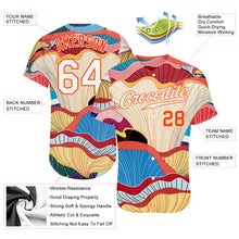 Load image into Gallery viewer, Custom White White-Orange 3D Pattern Design Flowers Authentic Baseball Jersey