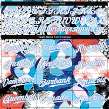 Load image into Gallery viewer, Custom White White-Light Blue 3D Pattern Design Flowers Authentic Baseball Jersey