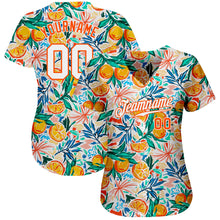 Load image into Gallery viewer, Custom White Orange 3D Pattern Design Fruit Authentic Baseball Jersey