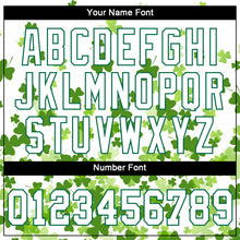 Load image into Gallery viewer, Custom White White-Kelly Green 3D Pattern Design Authentic St. Patrick's Day Baseball Jersey