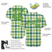 Load image into Gallery viewer, Custom White Neon Green-Green 3D Pattern Design Authentic St. Patrick's Day Baseball Jersey