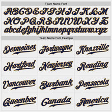 Load image into Gallery viewer, Custom White Old Gold-Navy Authentic Baseball Jersey