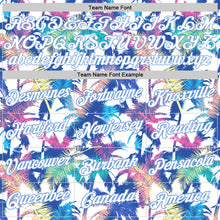 Load image into Gallery viewer, Custom White White-Light Blue 3D Pattern Hawaii Palm Trees Authentic Basketball Jersey