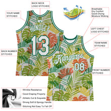 Load image into Gallery viewer, Custom White White-Kelly Green 3D Pattern Hawaii Palm Trees Authentic Basketball Jersey