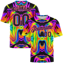 Load image into Gallery viewer, Custom 3D Pattern Design Abstract Iridescent Psychedelic Swirl Fluid Art Performance T-Shirt
