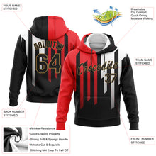 Load image into Gallery viewer, Custom Stitched Red Black Old Gold-White 3D Pattern Design Sports Pullover Sweatshirt Hoodie
