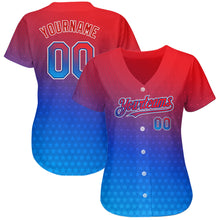 Load image into Gallery viewer, Custom Red Royal-White 3D American Flag Fashion Authentic Baseball Jersey
