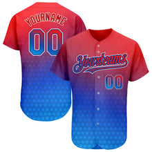 Load image into Gallery viewer, Custom Red Royal-White 3D American Flag Fashion Authentic Baseball Jersey
